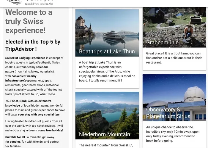 Concierge With Scenic Views And Long By Swisshut Apartment Sigriswil