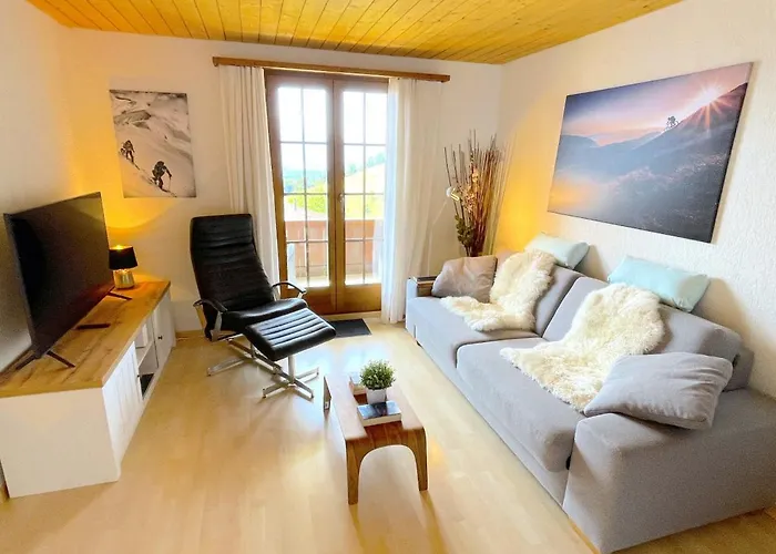 Lejlighed Concierge With Scenic Views And Long By Swisshut Sigriswil